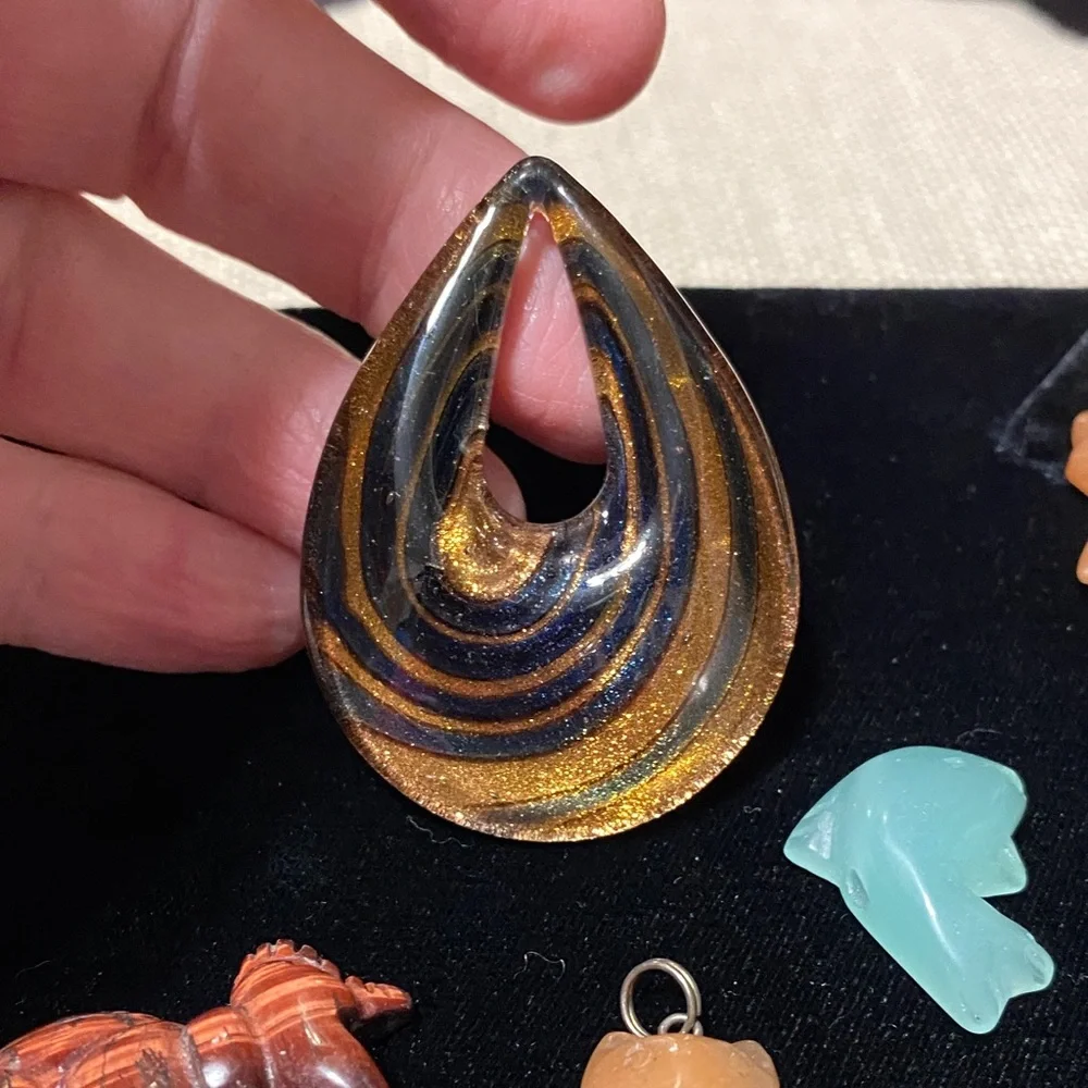 Natural Colorful gemstone pendant stones for jewelry makers